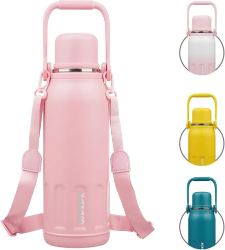Vista 32 de BJPKPK - Botellas de agua termoaisladas de 27 onzas con tapa y asa de transporte, botellas de agua de acero inoxidable libres de BPA para la Verde