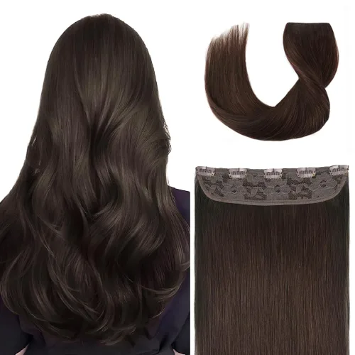 Vista 20 de Winsky - Extensiones de cabello humano real Remy - Una pieza azul balayage, extensiones de cabello con clip, 70 gramos para mujer