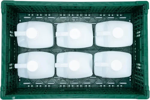 Vista 14 de Restaurantware Cater Tek - Caja plegable de 36 litros, 1 caja de almacenamiento apilable, con asas de diseño de malla, caja plegable de plástico