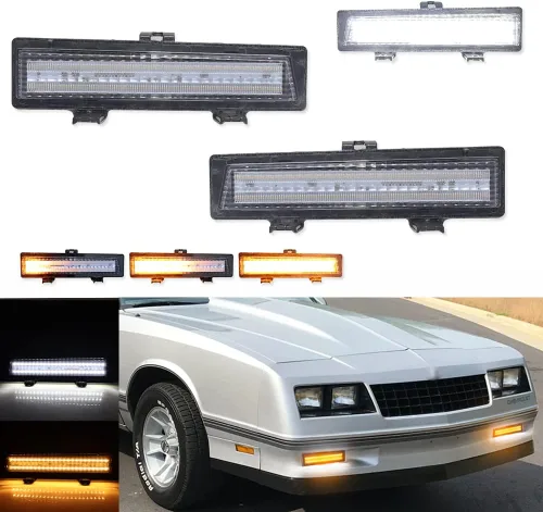 Vista 16 de Para 1981 1982 1983 1984 1985 1986 1987 1988 Chevy Monte Carlo SS luzes de señalización de marca de parachoques lateral ámbar Led Lente Ámbar Lente