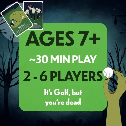 Vista 2 de The Golfing Dead - El mejor juego de cartas de zombies para la familia de 2 a 6 jugadores, ideal para adultos, parejas, adolescentes y niños a