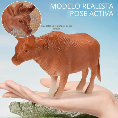 Vista 7 de Paquete de 12 juguetes de animales de granja grandes para niños de 3 a 5 años de 1 a 3 años, figuras educativas realistas de animales de granja