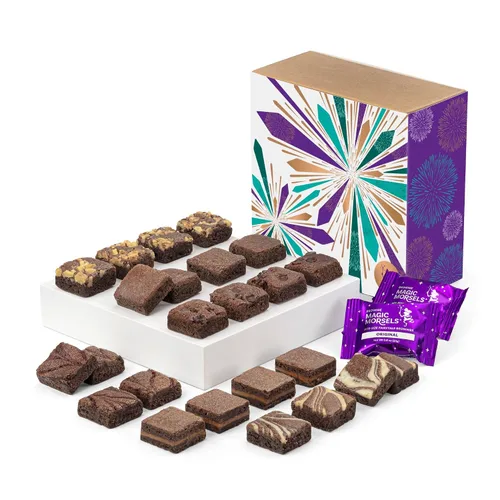 Vista 5 de Fairytale Brownies Celebration Magic Morsel Docena de canastas de regalo de chocolate gourmet envueltas individualmente para el nuevo hogar