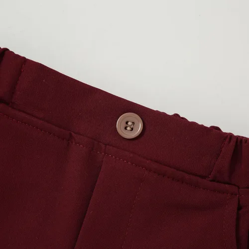 Vista 7 de DISAUR - Conjunto de ropa para bebé niño pequeño, 4 piezas de vestido de caballero + chaleco + pantalones + corbatín de algodón