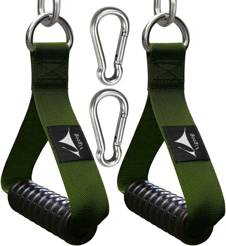 Vista 15 de Heavy Duty Gym Exercise Handles Attachment for Cable Machine,Resistance Band,Pulley System Home Fitness Workout Equipment, with Elastic Rubber Grip