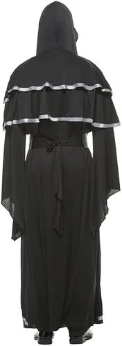 Vista 5 de EraSpooky Disfraz de hechicero medieval de brujo para hombre, disfraz de Halloween, bata de sacerdote para cosplay
