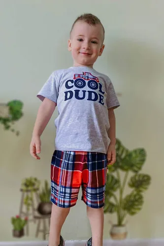 Vista 6 de Conjunto de camiseta de manga corta y pantalón corto de algodón para niño pequeño
