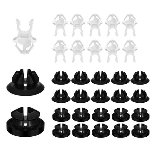 Vista 8 de 50 piezas de clips de retención de parachoques de coche, remaches de plástico cuadrados blancos para forro de guardabarros, clips de parachoques