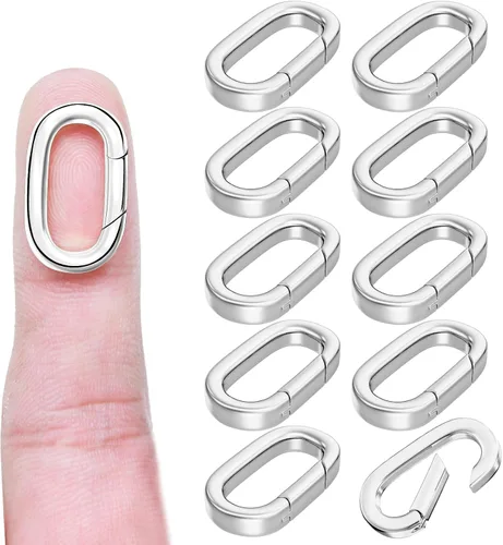 Vista 11 de OHINGLT 10 piezas de cierres de colgante con clip mosquetón – cierre y cierres de collar de 18K oro, conector de encanto de pulsera para mujer