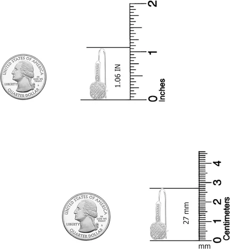 Vista 4 de LeCalla 925 Sterling Silver Leverback Earrings Lightweight Zirconia Leverback Drop Dangle Earring for Women