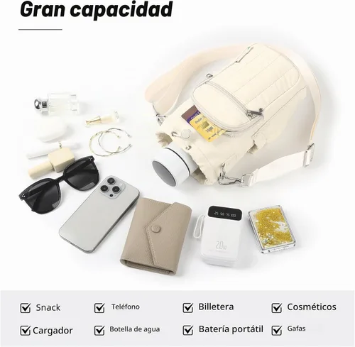 Vista 3 de Rueesh Bolsa para botella de agua con correa ajustable, bolsa de transporte de botellas con aislamiento RFID, bolsa cruzada para caminar