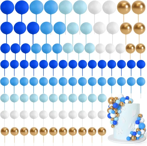 Vista 18 de 75 Piezas Decoraciones Topper de Bolas Negras para Pastel de Espuma Topper para Cupcakes Mini Globo Topper de Bolas para Pastel Picks para Negro