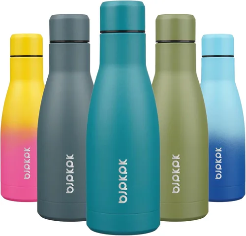Vista 37 de [Usado] BJPKPK Botella de agua pequeña aislada de 12 onzas, frasco a prueba de A-azul