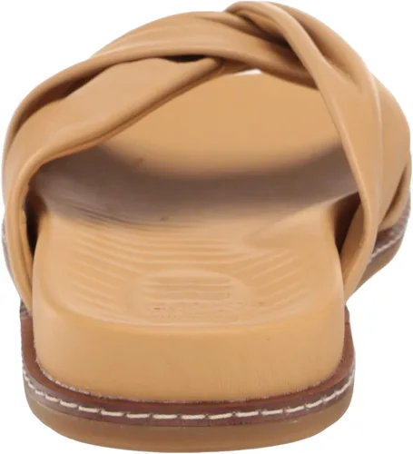 Vista 3 de Sperry Sandalia plana con correa cruzada dorada para mujer, Oro