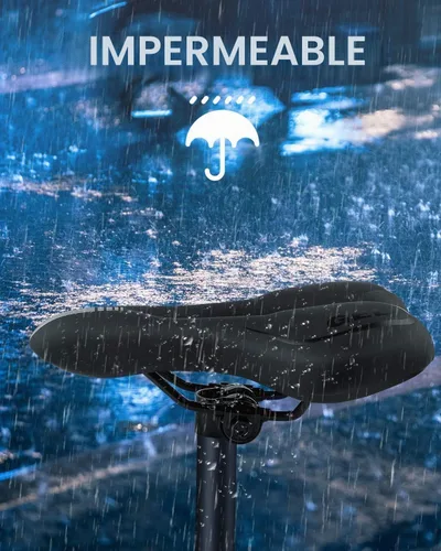 Vista 4 de MSDADA Asiento de bicicleta de gel, sillín de bicicleta para hombres y mujeres, asiento de bicicleta impermeable, cómodo y suave cojín para Negro
