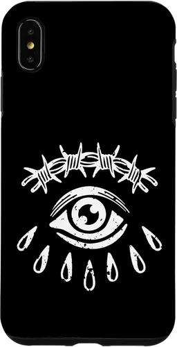 Vista 7 de iPhone 14 alambre de púas ojo gótico grunge punk alternativa tatuaje flash caso