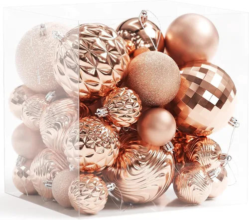 Vista 13 de Christmas Tree Ornaments - 36 PCS Shatterproof Christmas Ball Ornaments Set for Holiday, Wreath & Party Decorations (Multi-Size, Red, Gold)