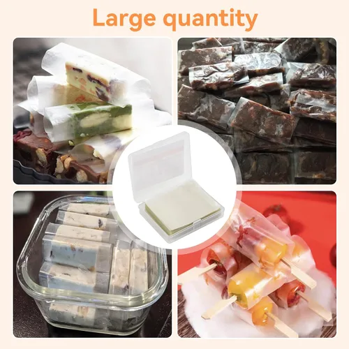 Vista 5 de 500 piezas de papel comestible para pasteles, papel de oblea de arroz comestible de turrón hecho a mano para hacer dulces y chocolates