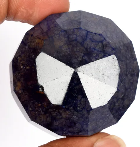 Vista 4 de GEMHUB Gran zafiro azul real 553.00 quilates certificado corte redondo tamaño grande coleccionable zafiro azul piedra preciosa suelta AJ-034, Gema