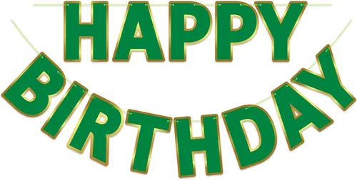 Vista 14 de Pancarta de Feliz Cumpleaños con Purpurina Negra - 9 pies Pre-Ensartada Sin Bricolaje Cartel de Fondo para Fiestas, Adultos, Niños, Mujeres