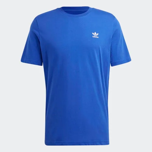 Vista 5 de adidas Originals Camiseta esencial Trefoil para hombre, Azul semi lúcido