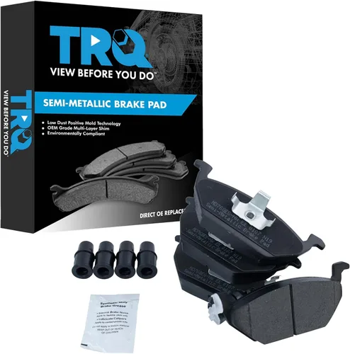 Vista 39 de TRQ Pastillas de freno delanteras semi metálicas compatibles con Ford Expedition 2018-2021 F-150 2018-2020 Lincoln Navigator 2018-2022