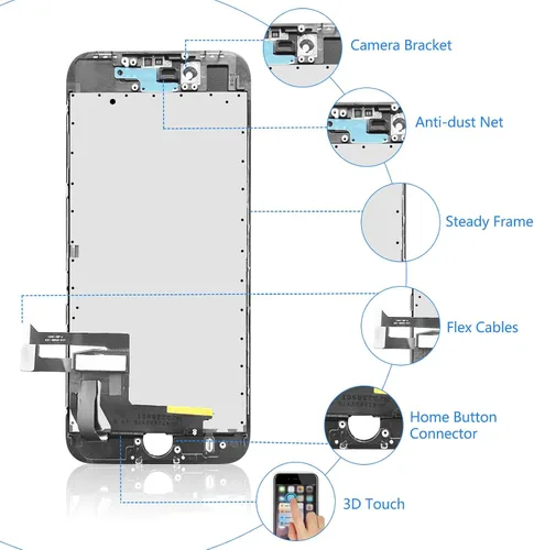 Vista 2 de Para iPhone 8/SE 2022 Reemplazo de pantalla de 3 generación, pantalla LCD de 4.7 pulgadas digitalizador de pantalla táctil con sello impermeable