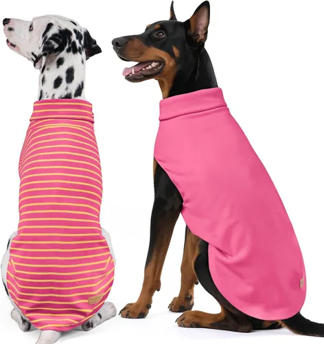 Vista 19 de KYEESE Paquete de 2 suéteres para perro, abrigo para mascotas, cuello alto, ropa elástica para perros, suéteres súper suaves para perros pequeños 1#