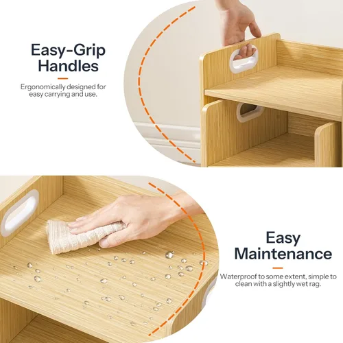 Vista 6 de HOOBRO Juego de mesa y silla de destete, juego de mesa y silla para niños, muebles para niños de 1 a 3 años, mesa y silla para lectura para niños