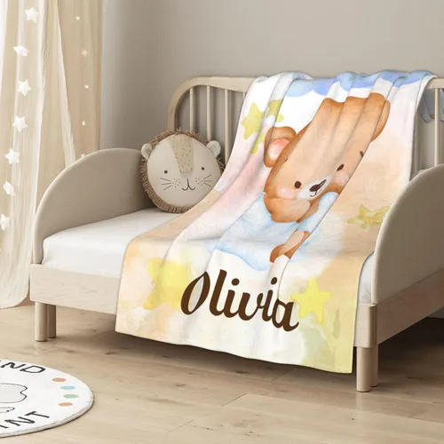 Vista 5 de Manta de bebé personalizada con nombre, manta de envoltura personalizada con nombre para niñas y niños, recién nacidos, regalos para niños pequeños