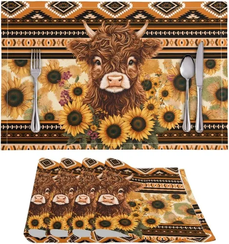 Vista 79 de BIGCARJOB Mantel individual de diseño personalizado, 4 piezas, tapete de mesa resistente al corazón, 12 x 18 pulgadas 1-diseño personalizado
