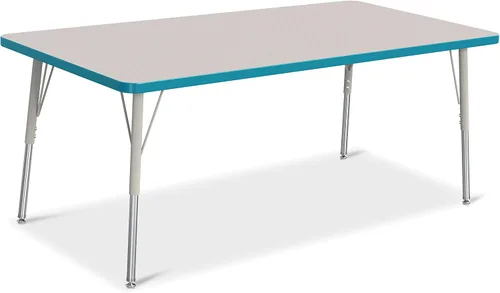 Vista 25 de Berries Mesa rectangular para actividades, altura A, Gris/Negro/Negro, 1