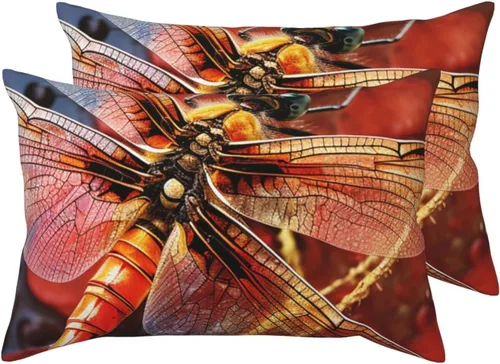 Vista 10 de Juego de 2 fundas de almohada, fundas de almohada de tamaño Queen con diseño de flores arcoíris para cabello y piel, fundas de almohada súper suaves