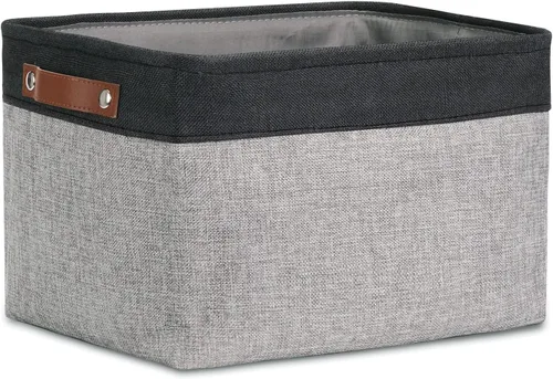 Vista 57 de DULLEMELO Cesta de almacenamiento pequeña para estantes, pequeña cesta plegable de tela rectangular para estantes, armarios, guardería, hogar Beige