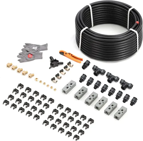 Vista 11 de Kit de Accesorios para Compresor de Aire 1/2" x 100 pies Sistema de Tuberías de Aire Comprimido de Aluminio HDPE Manguera Negra de Compresor de Aire