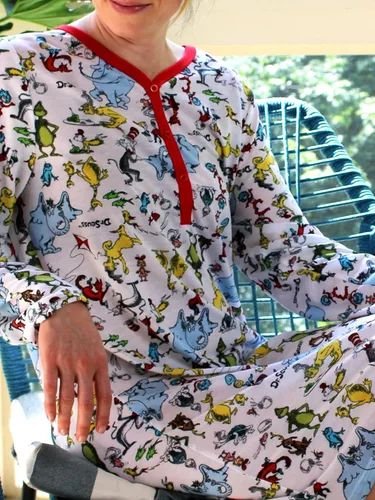 Vista 5 de Dr Seuss Camisón Henley de manga larga para mujer