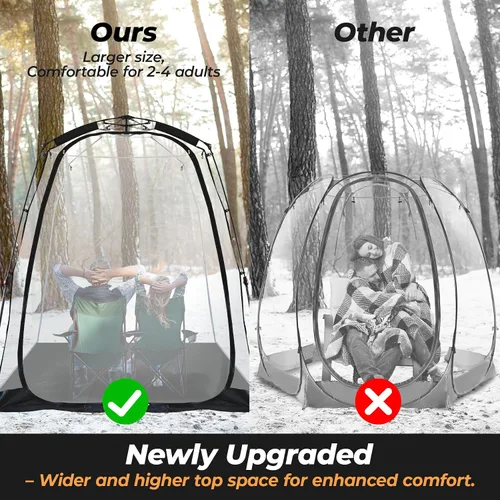 Vista 3 de All Weather Proof Pod Pop Up Bubble Tent for 3-8 People, Large Oversize Dome House, Cold Protection Camping Tent, Winter Instant Igloo for Outdoor