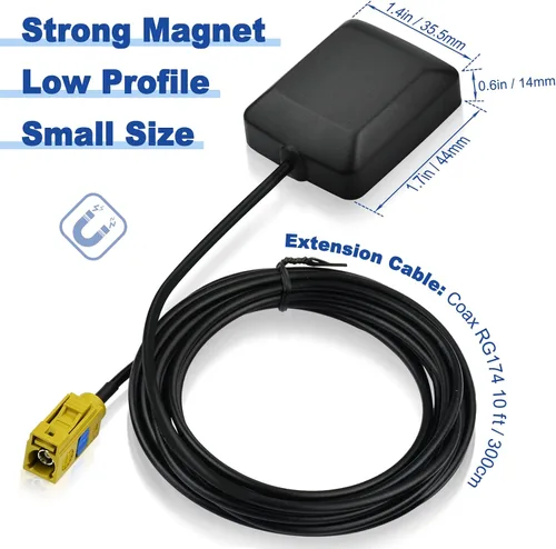 Vista 4 de Eightwood Mini antena de radio satelital Fakra K Curry conector hembra compatible con Sirius XM Car Vehicle Trucks RV HD Hi-Fi Radio estéreo