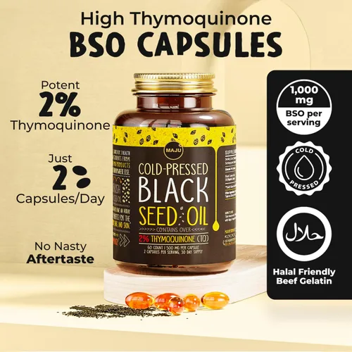 Vista 4 de Maju Superfoods Paquete de aceite de semilla negra y orégano