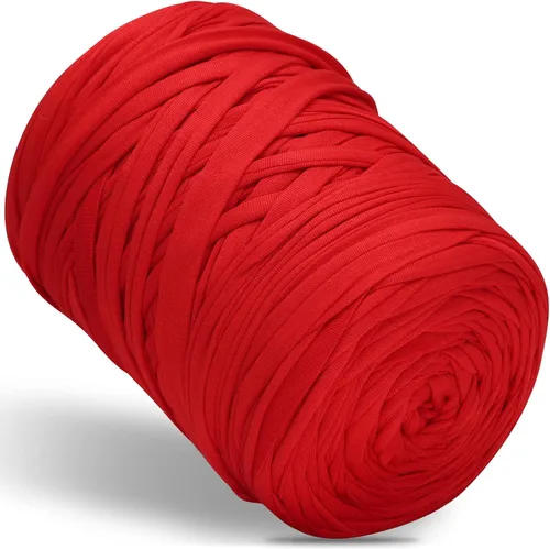 Vista 20 de 400g de hilo de tela elástica para tejer con ganchillo para DIY, 119 metros de hilo de espagueti grueso para tejer para proyectos de bolso, cesta