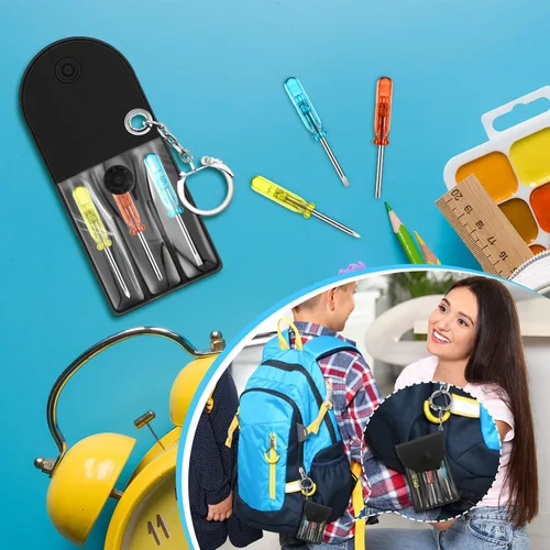 Vista 7 de Jutom Juego de 10 Mini Destornilladores Llavero a Granel Incluye 3 Mini Destornilladores en una Bolsa Portátil con Broche con Gancho a Granel