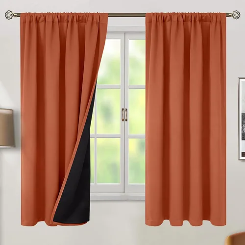 Vista 109 de BGment - Cortinas opacas para sala de estar de 63 pulgadas de largo, juego de 2 paneles, cortinas para oscurecer toda la habitación, cortinas