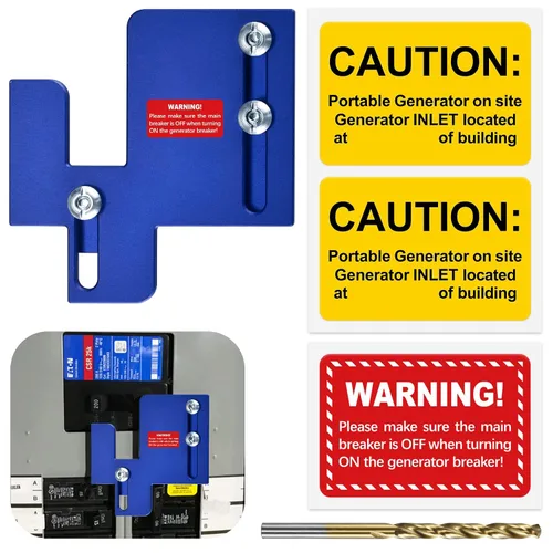Vista 13 de Interbloqueo de generador para Eaton/Cutler Hammer con tiro vertical, paneles de 150 o 200 A mp con espaciado de 2 1/4 pulgadas, azul