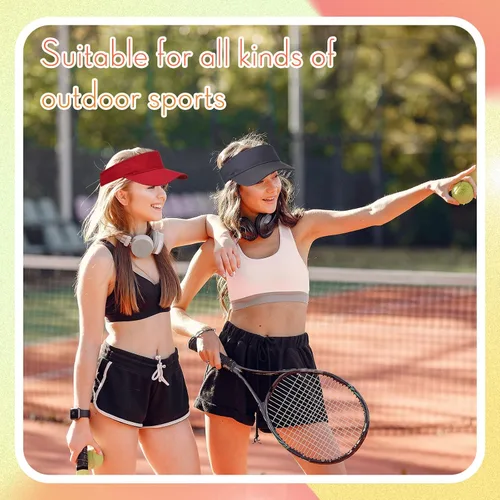 Vista 5 de Silkfly 36 Pack Sun Visor Hats Adjustable Sports Athletic hat UV Protection Sun Visor Cap for Men Women Tennis Running Golf