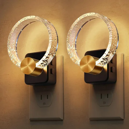Vista 31 de L LOHAS LED Las luces nocturnas se enchufan a la pared, luz nocturna con Anillo de oro-3CCT