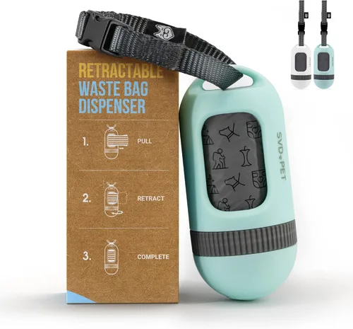 Vista 12 de SVD.PET Dispensador de Bolsa de Caca para Perros, Bolsa de Residuos Retráctil Compatible con Cualquier Correa de Perro, Bolsas de Residuos a Prueba