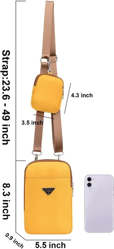 Vista 7 de Valentoria Bolso cruzado pequeño para teléfono celular, cartera de mensajero de viaje para mujer, bolsa deportiva casual con cremallera