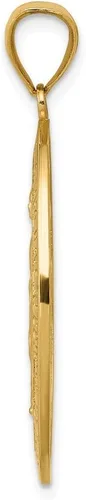 Vista 2 de Colgante de oro amarillo macizo de 14 quilates con diseño de Virgen María y Oración por Nosotros, 1.614 in x 0.827 in, Metal