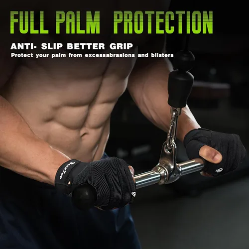 Vista 4 de Seektop Guantes de entrenamiento para hombres y mujeres, guantes de levantamiento de pesas con protección completa, excelente agarre, gimnasio