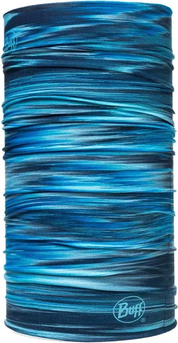 Vista 25 de BUFF CoolNet UV Polaina para el cuello, Protección solar UPF 50, Transpirable, Versátil, Mascarilla de secado rápido, Negro y Azul, Talla para Lazs